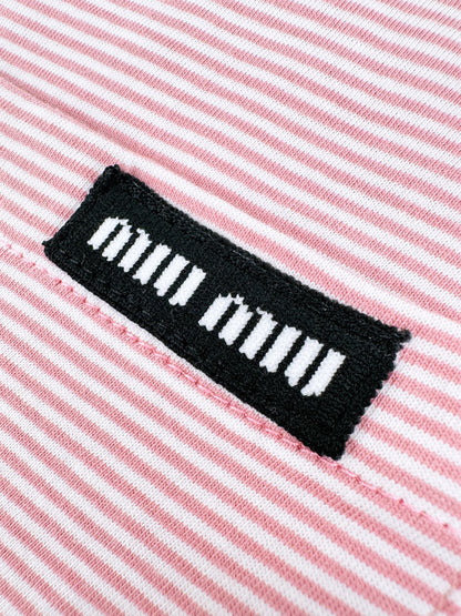 2026 Women's MM Logo Striped Long-Sleeved Shirt (FF758)