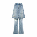 2026 Women's Acn Fake Two-Piece Denim Skirt Pants (FF751)