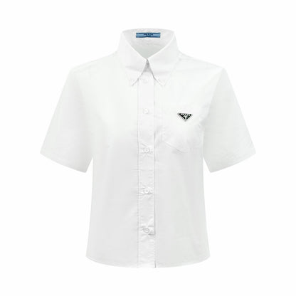 2026 Women's Triangle Brand Triangle Logo Short Shirt (EE420)