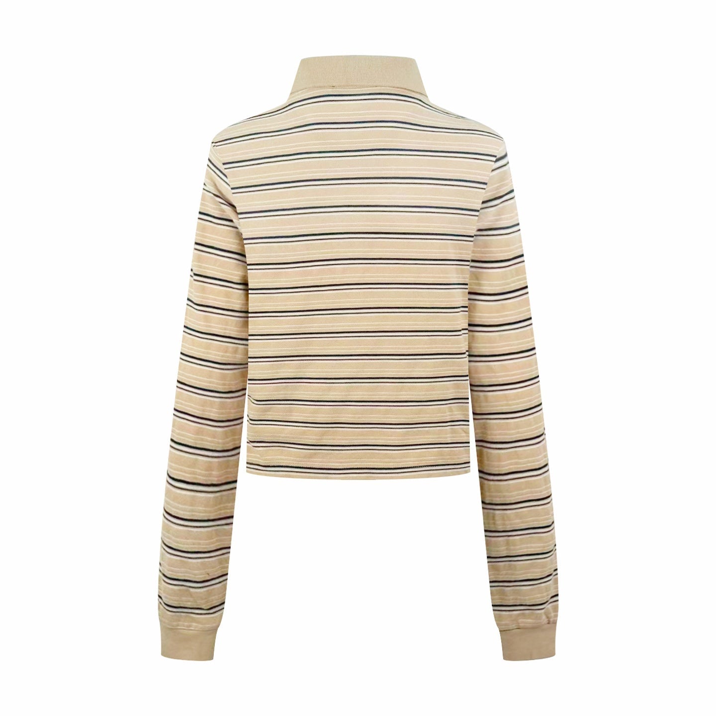 2026 Women's Triangle Brand Logo Striped Long-Sleeve Polo Shirt (FF753)