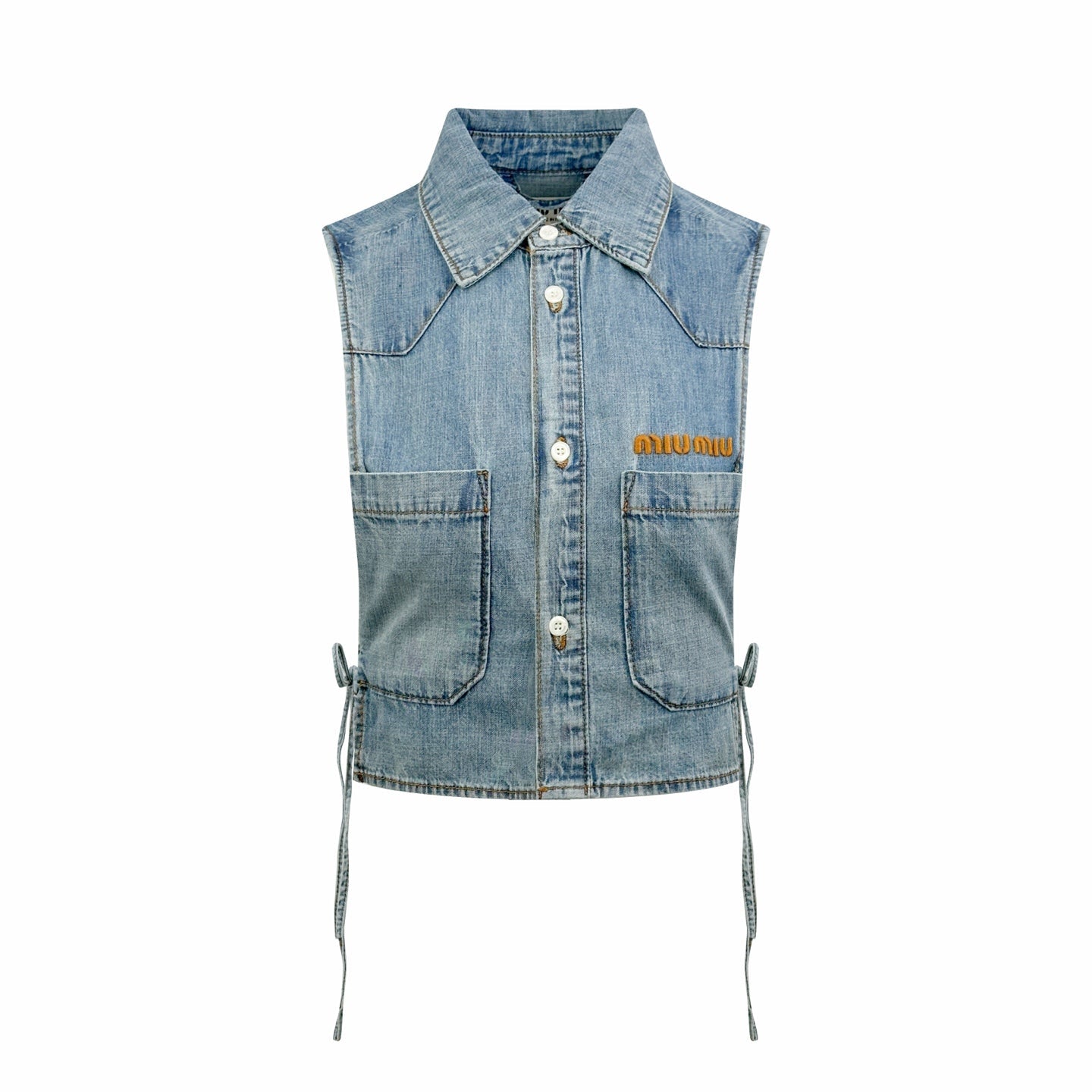 2026 Women's MM Logo Belted Denim Jacket (EE434)