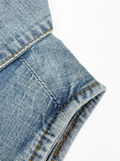 2026 Women's MM Logo Belted Denim Jacket (EE434)