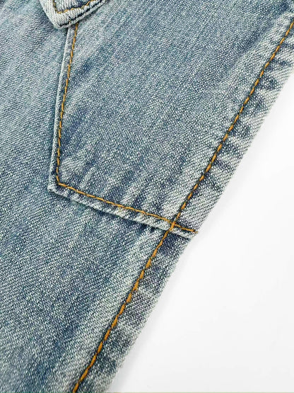 2026 Women's MM Logo Belted Denim Jacket (EE434)