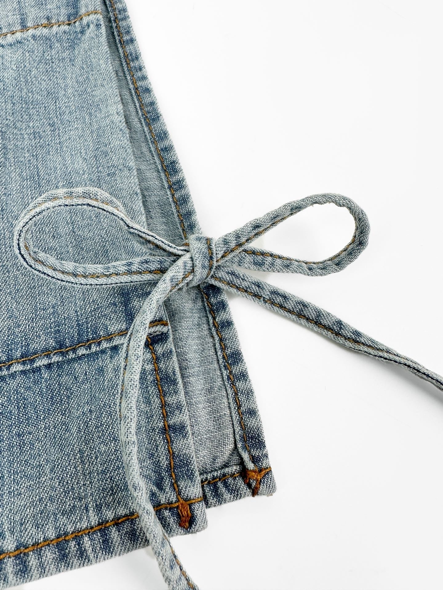 2026 Women's MM Logo Belted Denim Jacket (EE434)