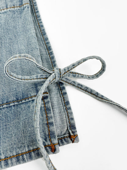 2026 Women's MM Logo Belted Denim Jacket (EE434)
