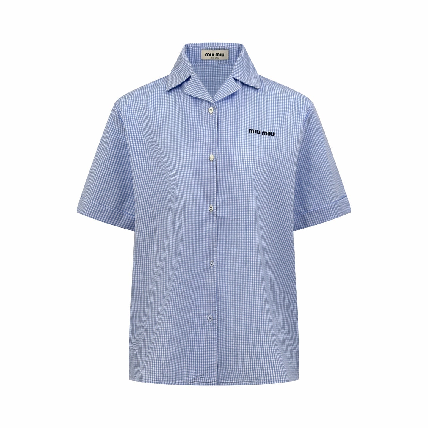 2026 Women's MM Logo Embroidered Checkered Shirt (FF773)