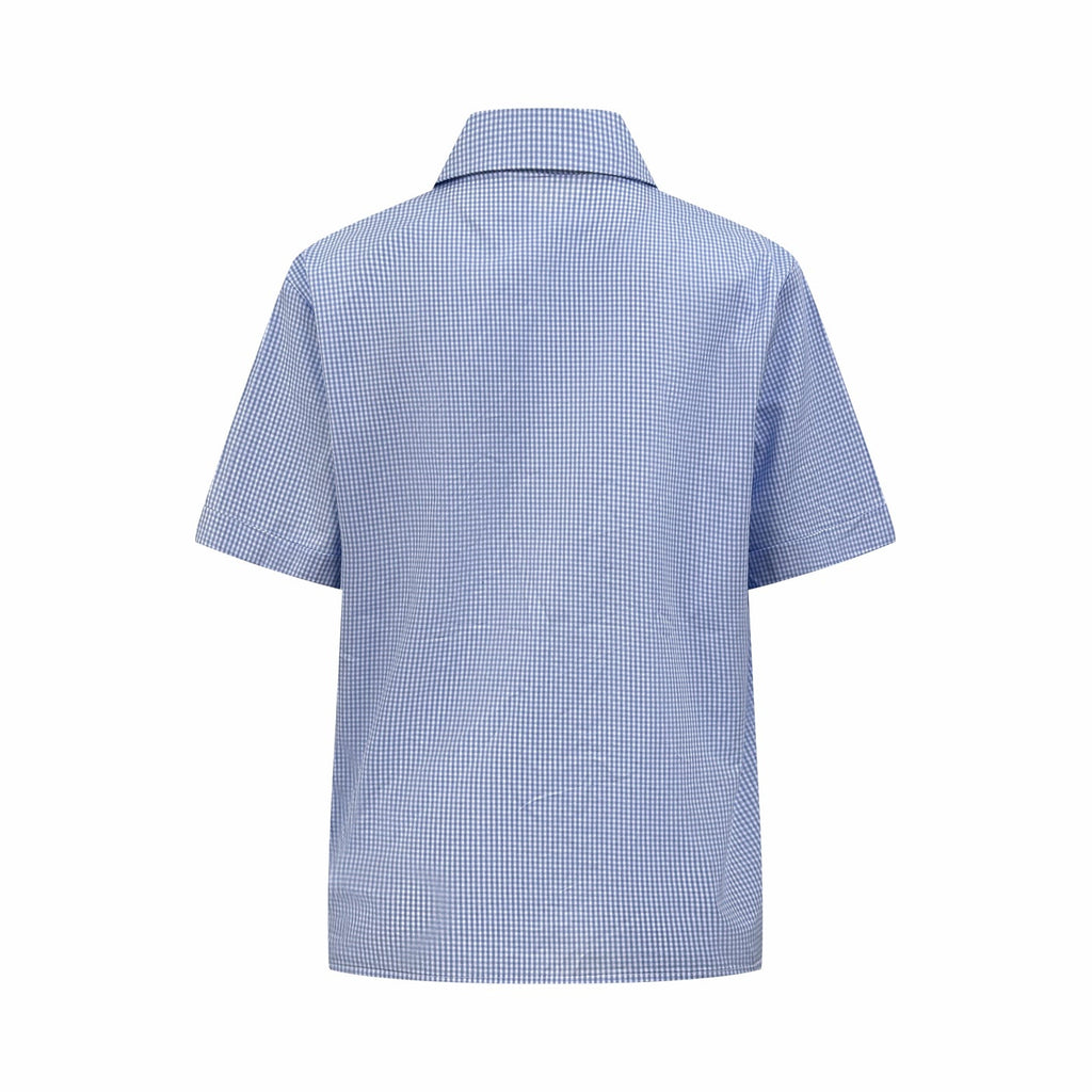 2026 Women's MM Logo Embroidered Checkered Shirt (FF773)