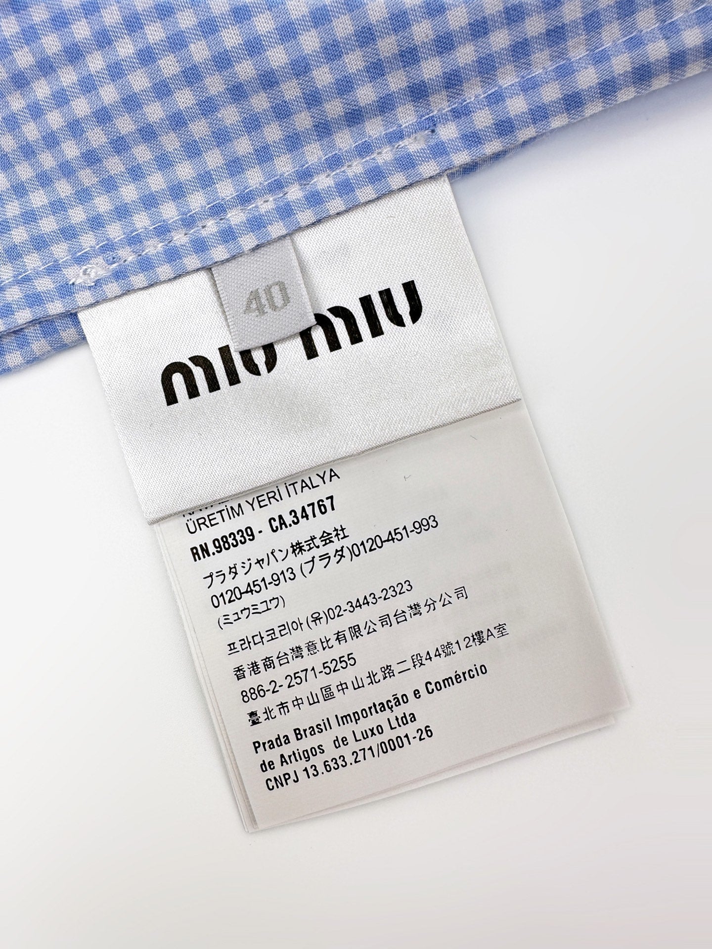 2026 Women's MM Logo Embroidered Checkered Shirt (FF773)