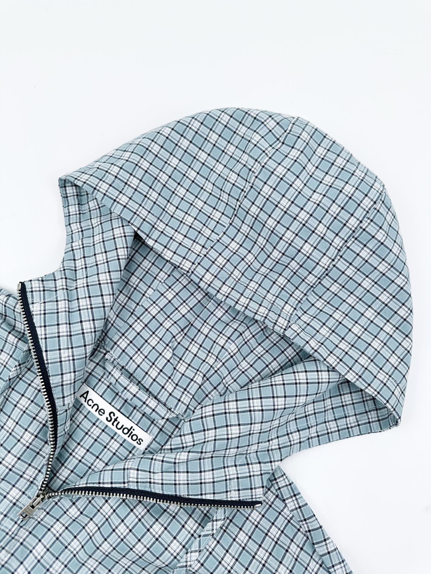 2026 Women's Acn Embroidered Checkered Hooded Jacket (FF762)
