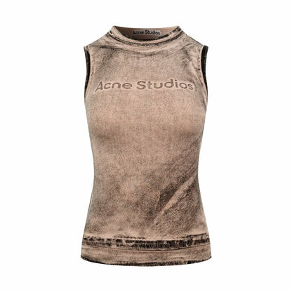 2026 Women's Acn Fake Two-Piece Logo Print Tank Top (EE442)