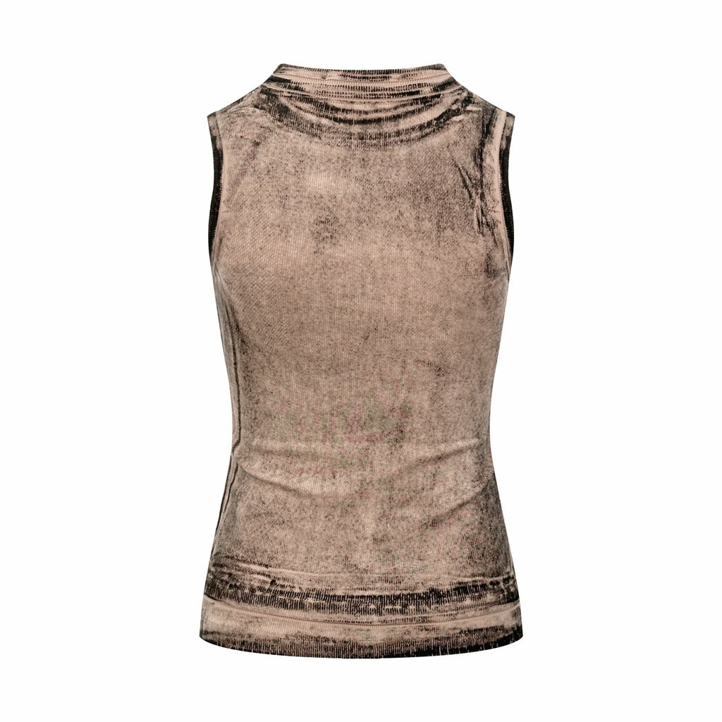 2026 Women's Acn Fake Two-Piece Logo Print Tank Top (EE442)