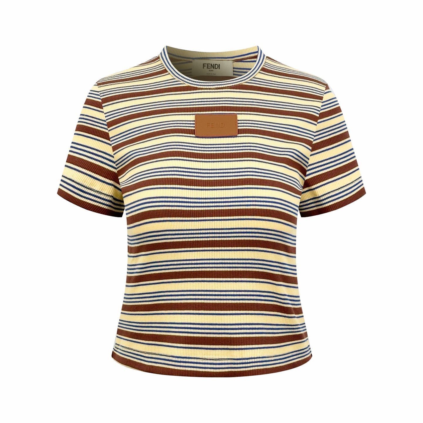 2026 Women's FF Leather Striped Short Sleeve (EE423)