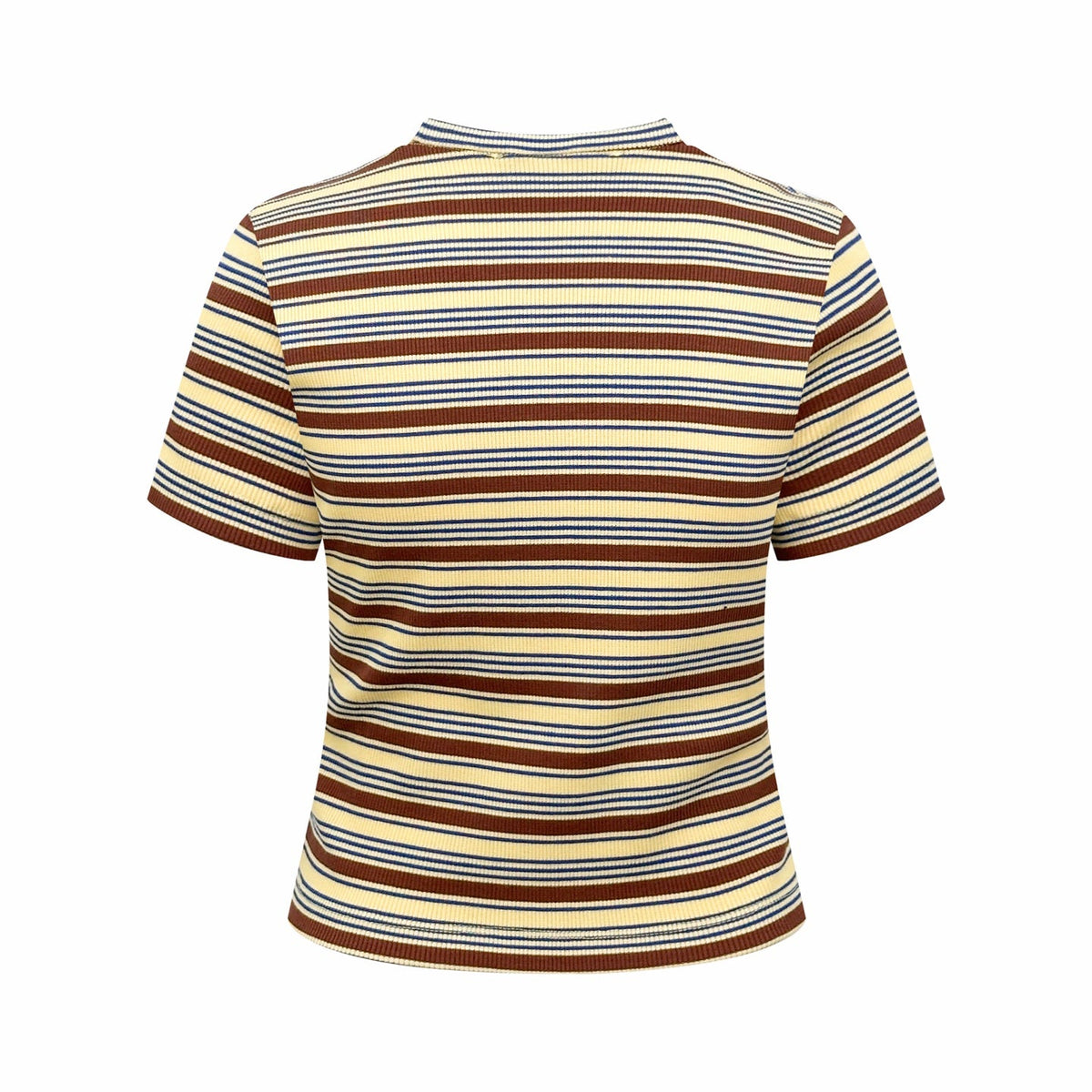 2026 Women's FF Leather Striped Short Sleeve (EE423)