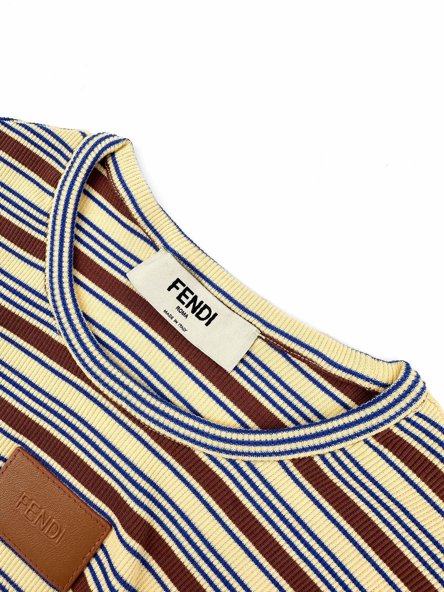 2026 Women's FF Leather Striped Short Sleeve (EE423)