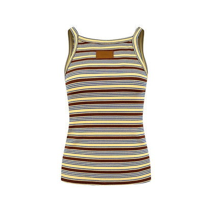2026 Women's FF Leather Striped Tank Top (EE443)