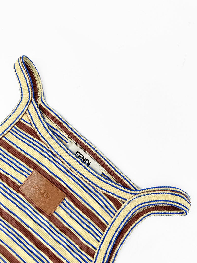 2026 Women's FF Leather Striped Tank Top (EE443)