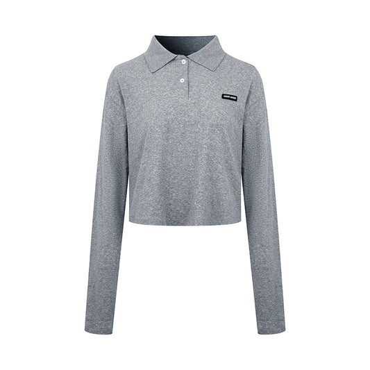 2026 Women's MM Logo Polo Shirt Long Sleeve (FF786)