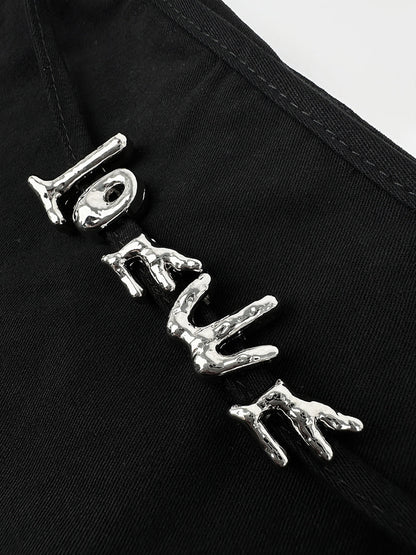 2026 Women's Way Letter Metal Short Skirt (FF781)