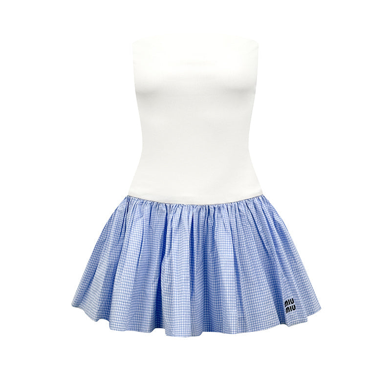 2026 Women's MM Logo Checkered Dress (FF774)