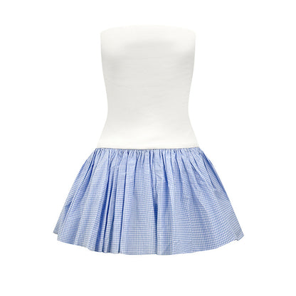 2026 Women's MM Logo Checkered Dress (FF774)