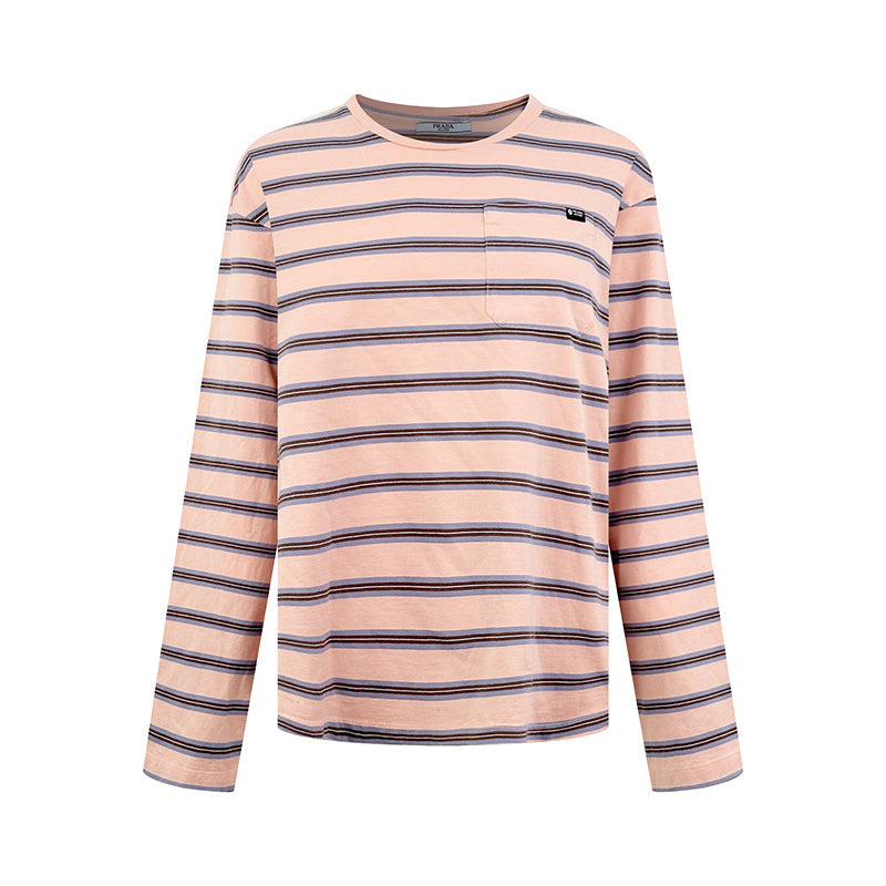 2026 Women's Triangle Brand Logo Striped Long-Sleeved (FF790)