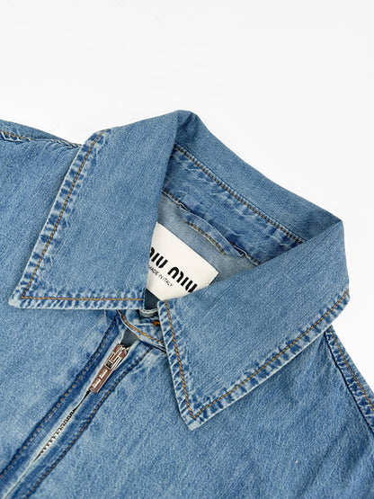 2026 Women's MM Embroidered Logo Denim Jacket (EE433)
