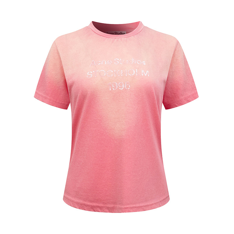 2026 Women's Acn Short-Sleeved T-Shirt with Screen-Printed Distressed Logo (FF731)