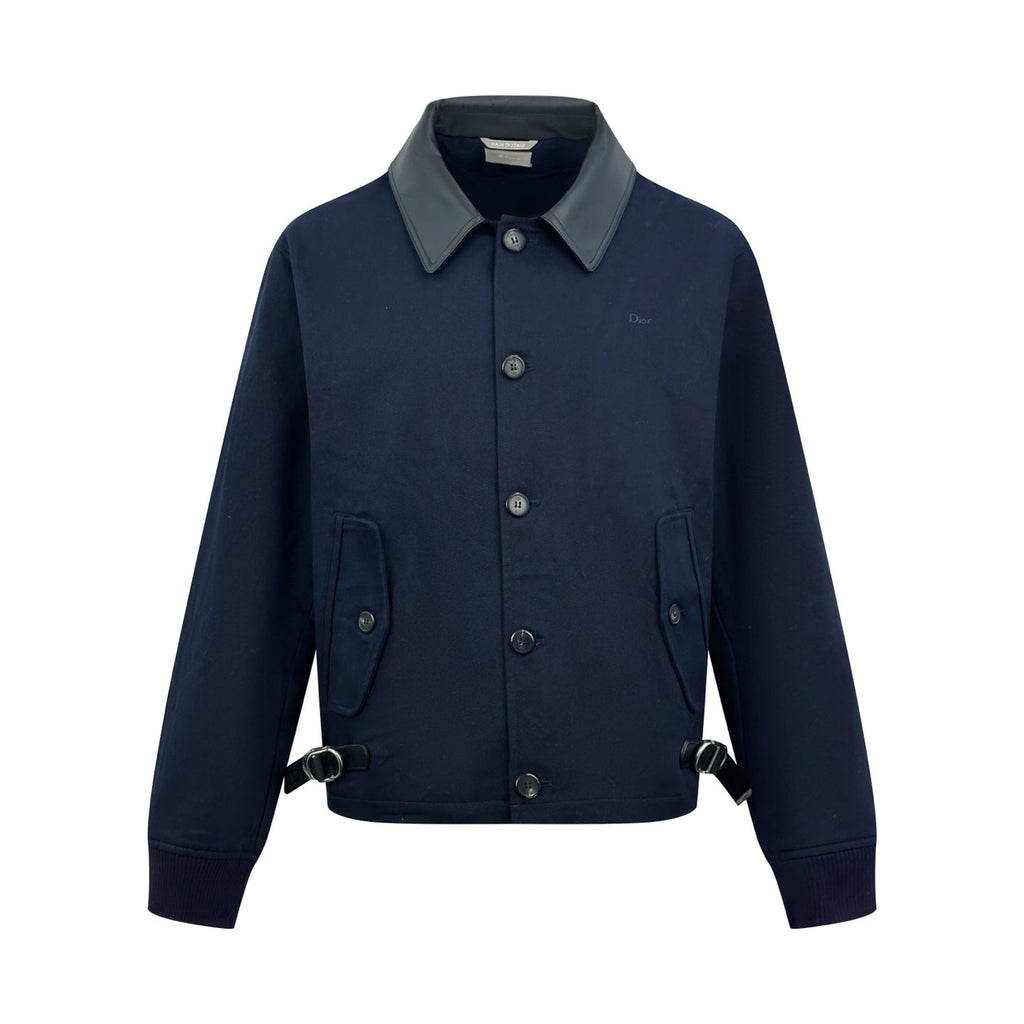 2026 New Model CD Embroidered Snapback Leather Collar Jacket (AA665-C10)