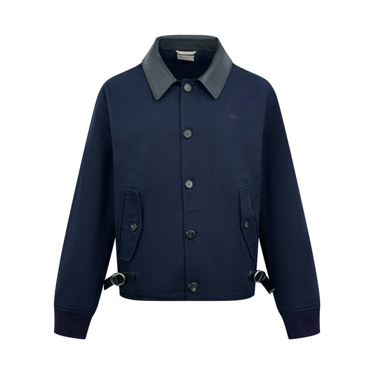 2026 New Model CD Embroidered Snapback Leather Collar Jacket (AA665-C10)