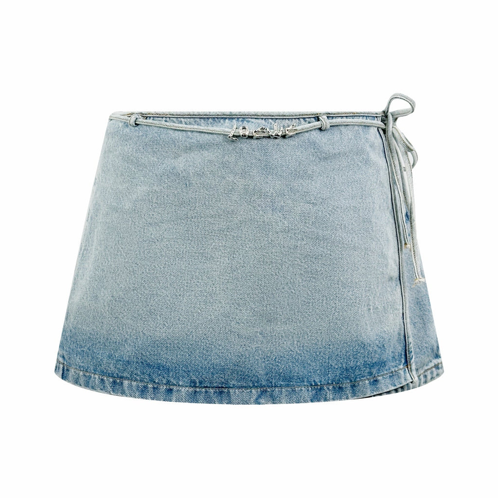 2026 Women's Way Letter Metal Denim Short Skirt (FF792)