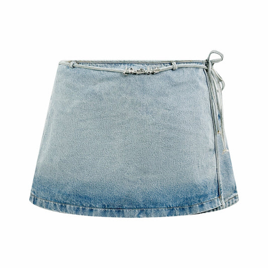 2026 Women's Way Letter Metal Denim Short Skirt (FF792)