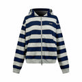 2026 Women's MM Logo Striped Hooded Coat (DD155)