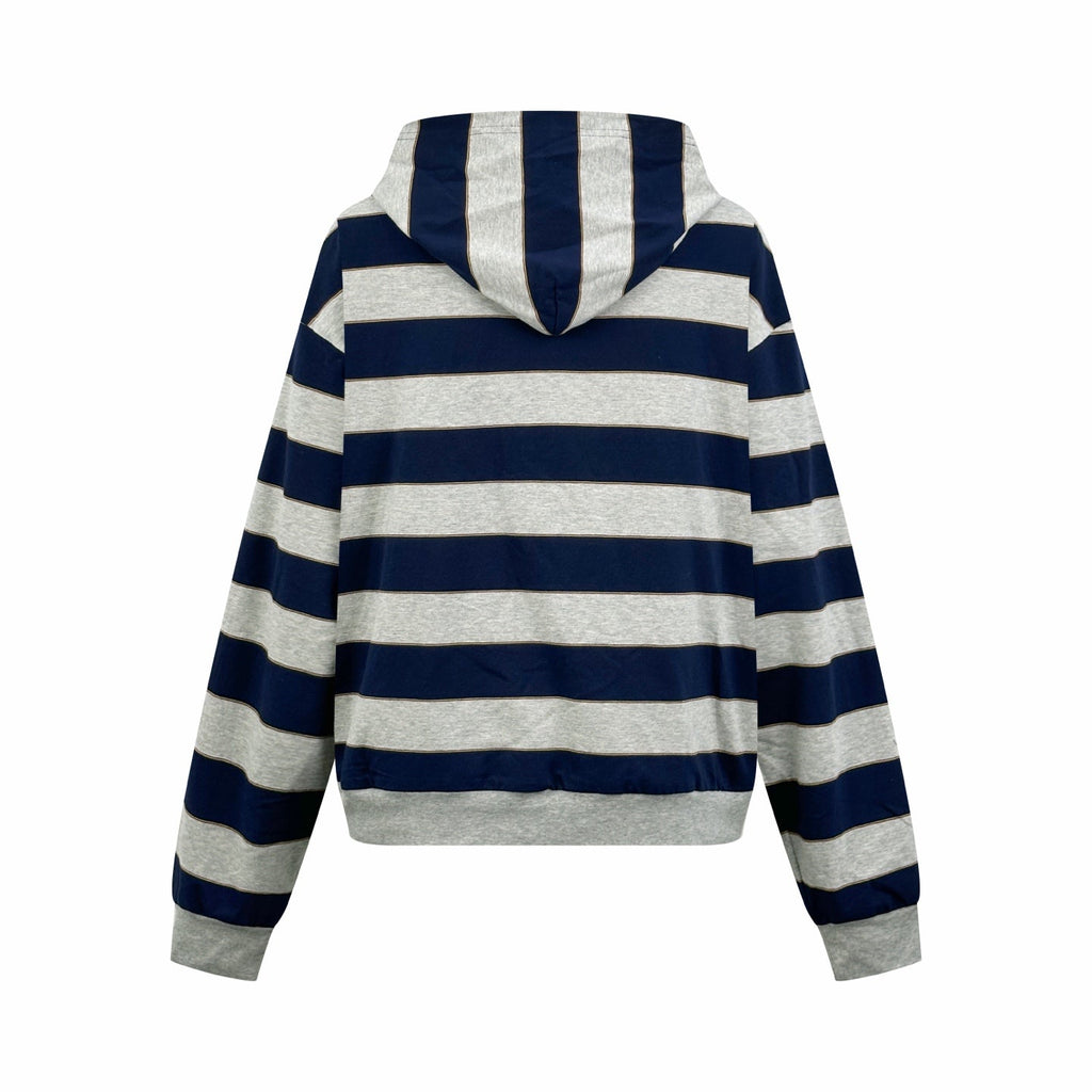 2026 Women's MM Logo Striped Hooded Coat (DD155)