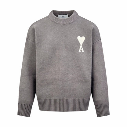 2026 New Model Heart A Heart Patterned Round-neck Sweater (25374-B15)