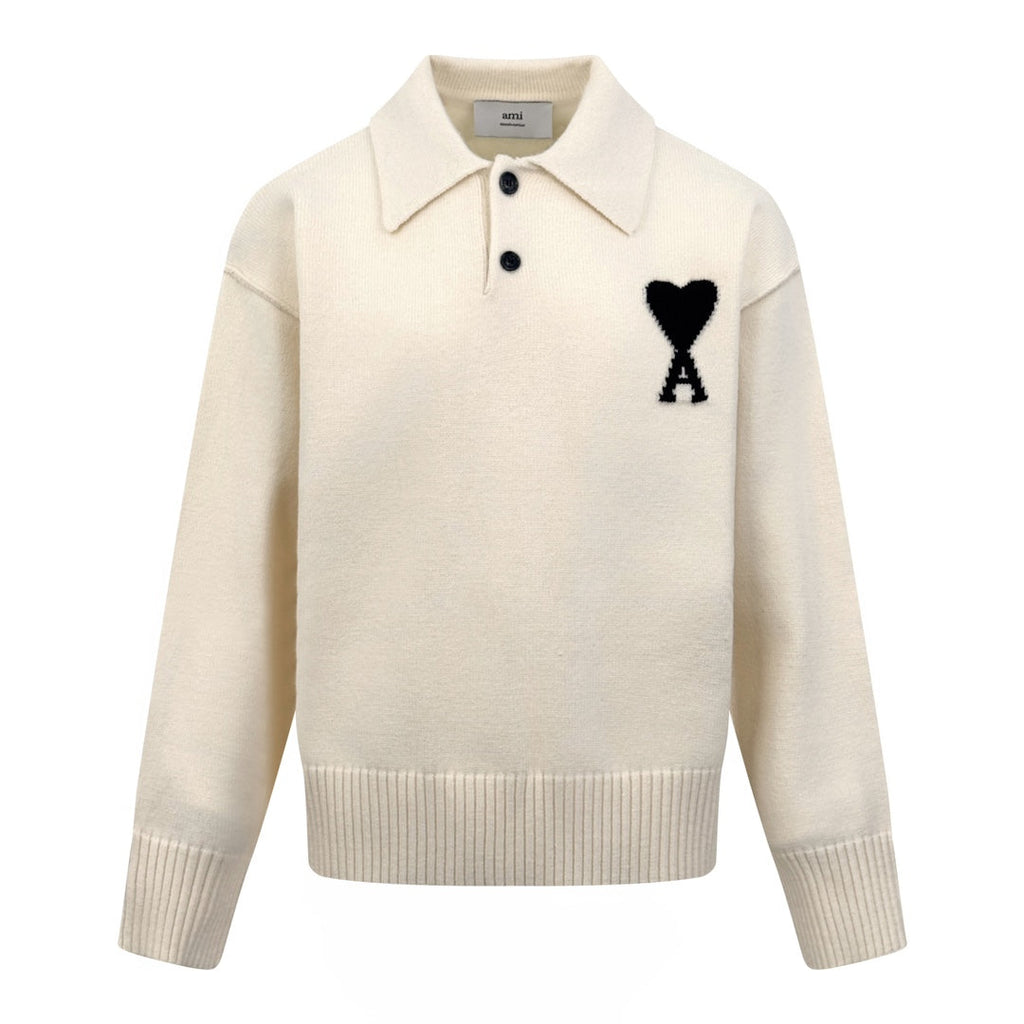 2026 New Model Heart A Heart Patterned Knitted Polo Shirt (25366-B25)
