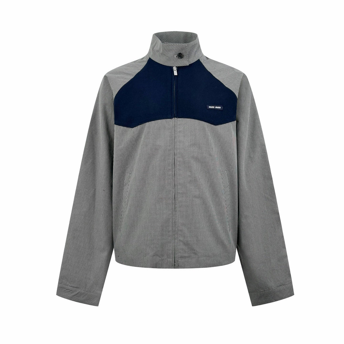2026 Women's MM Logo Check Pattern Zip-Up Coat (FF797)