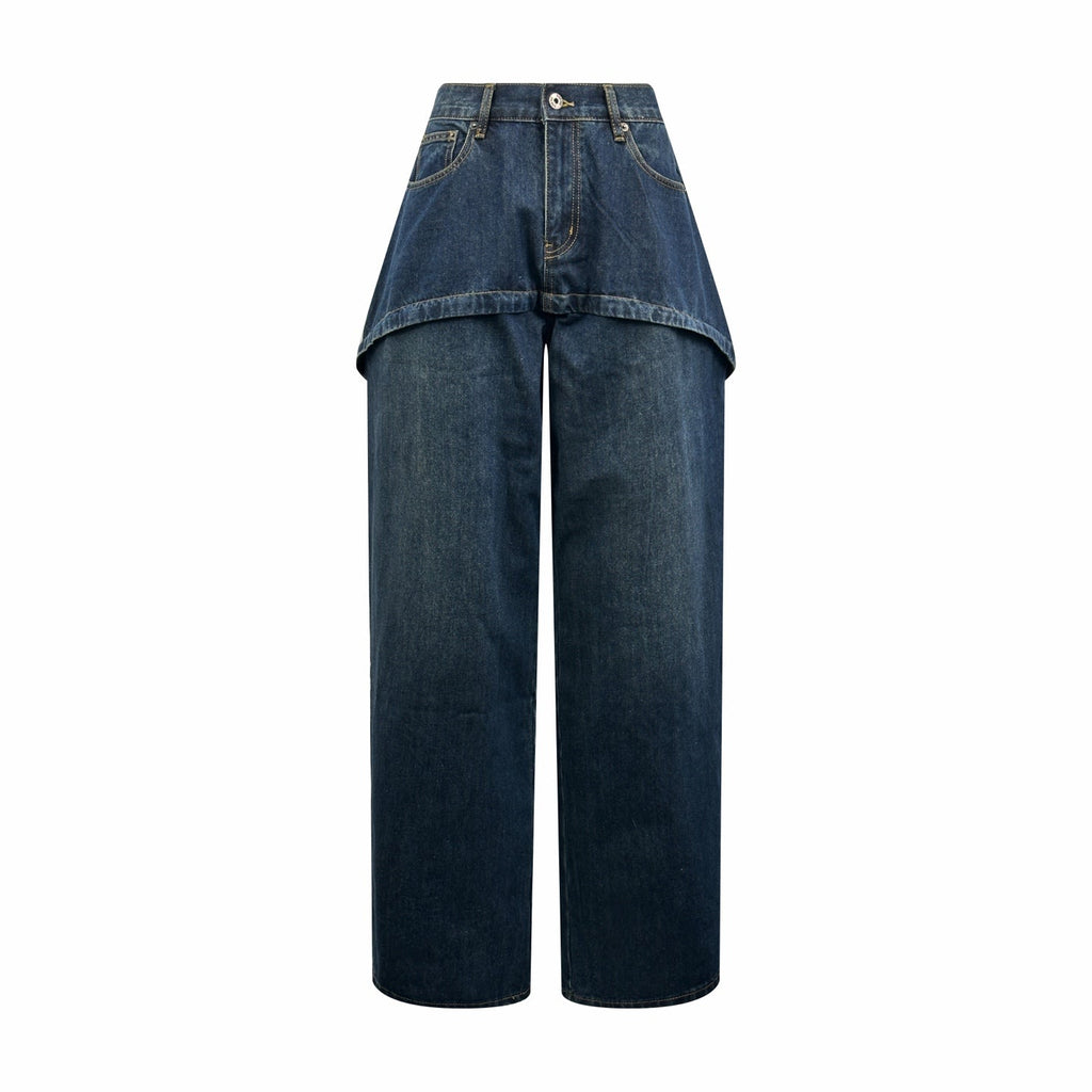 2026 Women's Way Leather Asymmetric Jeans (DD178)