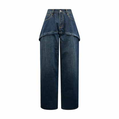 2026 Women's Way Leather Asymmetric Jeans (DD178)