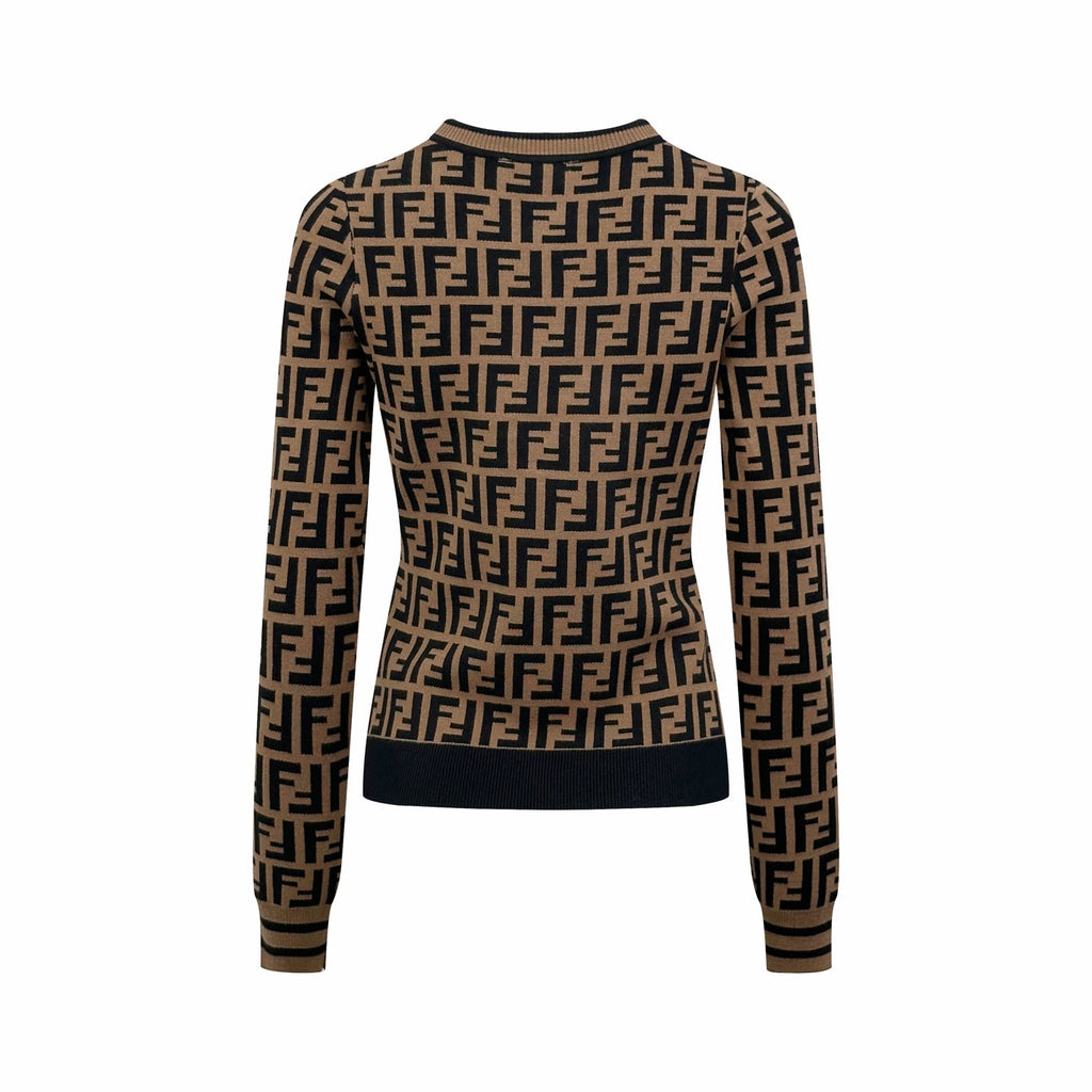 2026 Women's FF Full-Print Round-neck Sweater (DD170)
