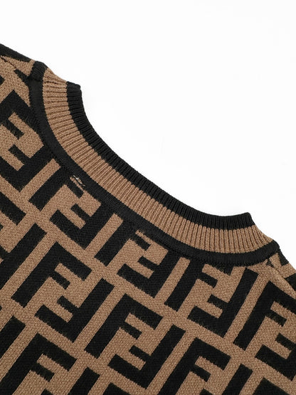 2026 Women's FF Full-Print Round-neck Sweater (DD170)