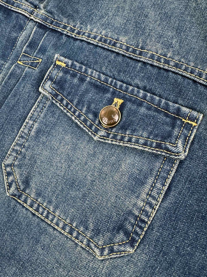 2026 New Model LY Leather Detail Denim Jacket (BB872-C25)