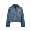 2026 Women's FF Leather Patch Denim Jacket (EE436)