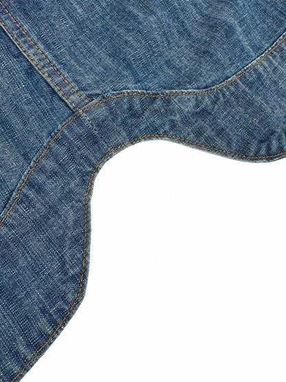 2026 Women's FF Leather Patch Denim Jacket (EE436)