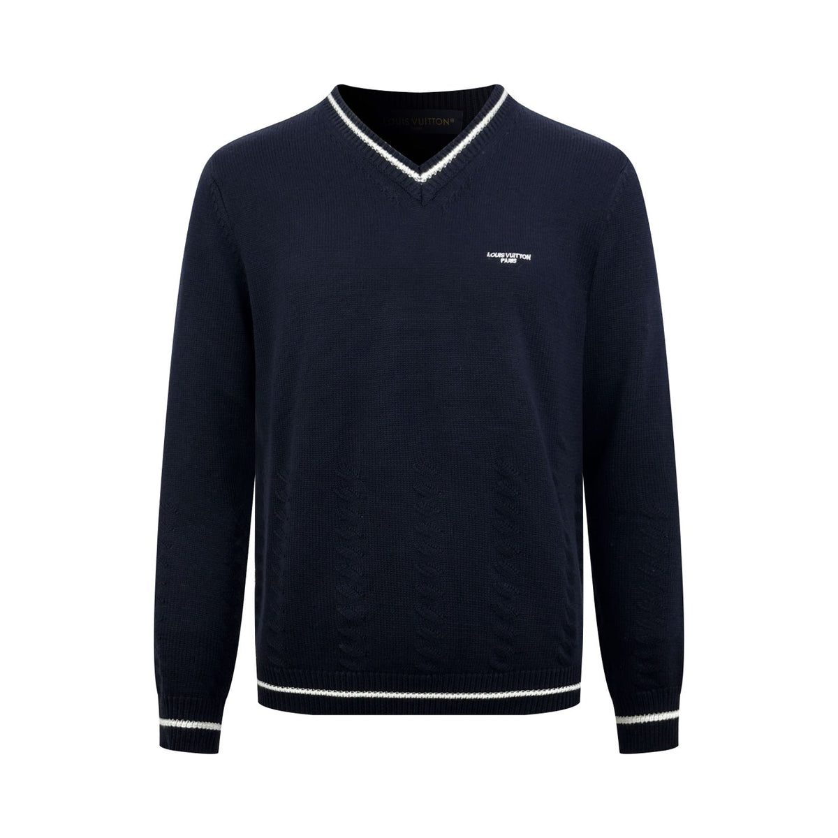 2026 New Model LY Embroidered Twisted Knit V-Neck Sweater (AA675-B25)