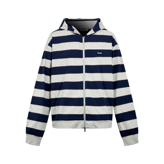 2026 New Model MM Logo Striped Hooded Coat (AA672-B75)