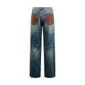 2026 New Model LY Leather Detail Pockets Denim Jeans (BB4018-B80)
