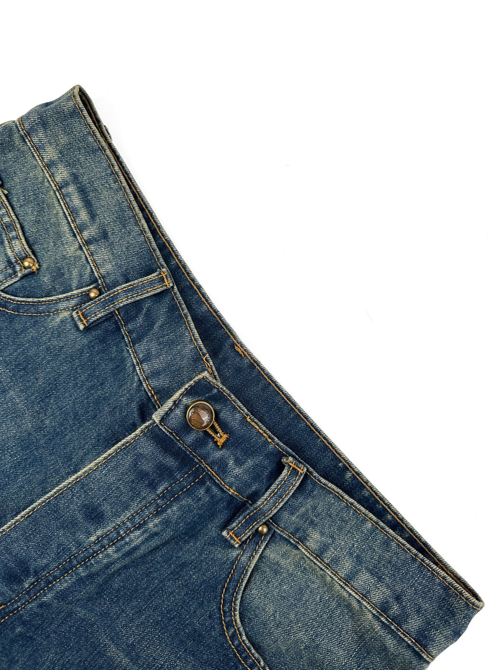 2026 New Model LY Leather Detail Pockets Denim Jeans (BB4018-B80)
