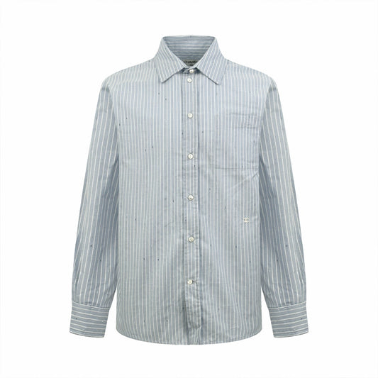 2026 Women's CC Double C Embroidered Striped Shirt (FF804)