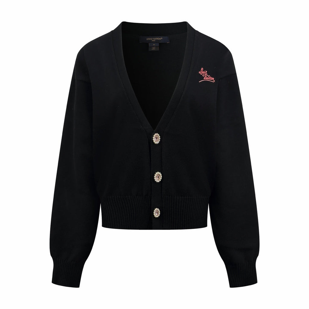 2026 Women's LY Embroidered Gemstone Cardigan Sweater (DD156)