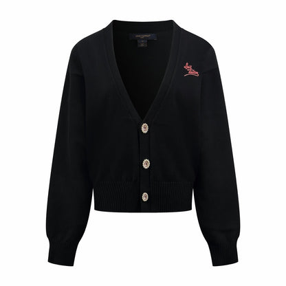 2026 Women's LY Embroidered Gemstone Cardigan Sweater (DD156)